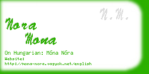 nora mona business card