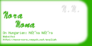 nora mona business card